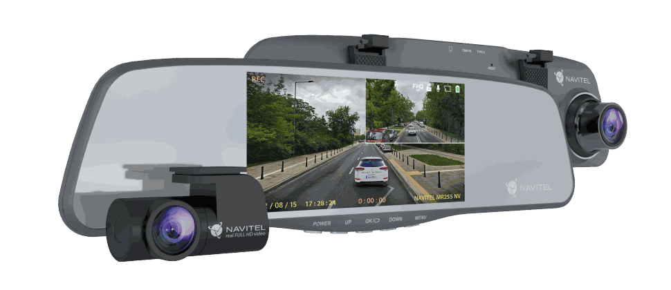 Aizmugures skata spogulis ar videoreģistratoru Navitel