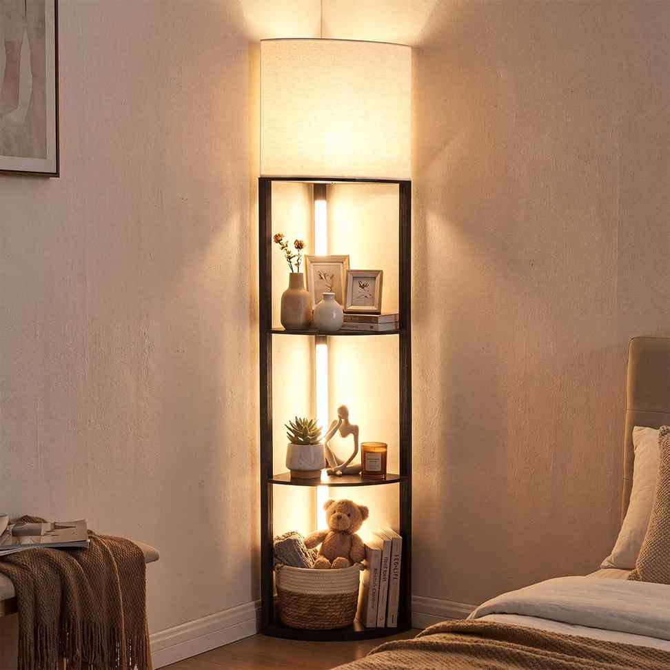 Promotion Stūra stāvlampa ar plauktiem, stūra