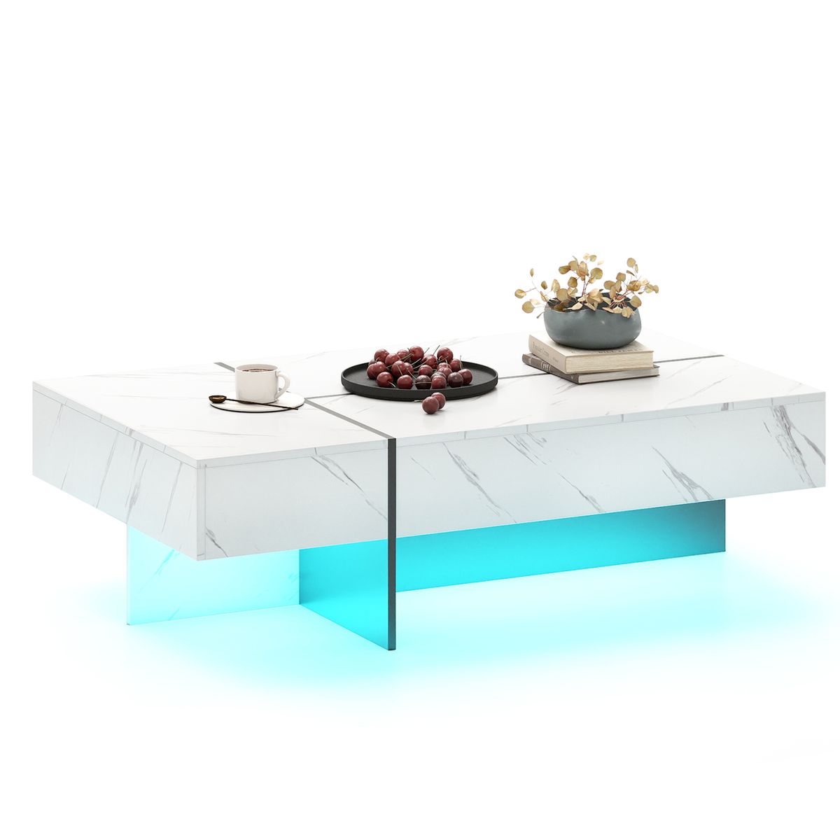 Promotion Kafijas galdiņš, 3 atvilktnes, Balta/melna