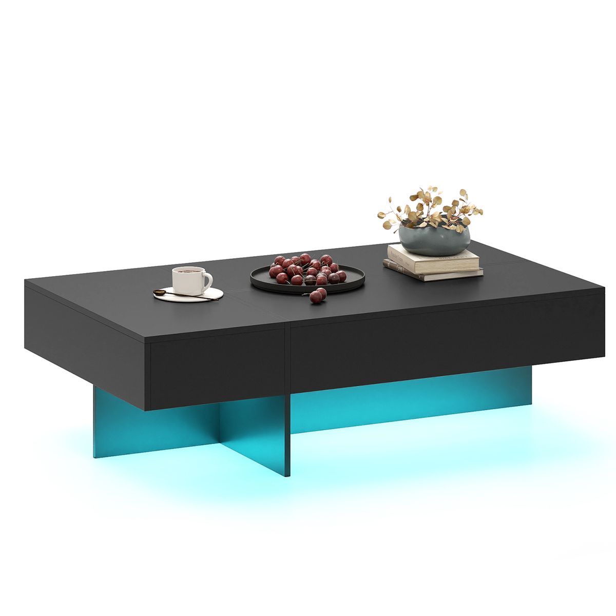Promotion Kafijas galdiņš, 3 atvilktnes, Melns/balts