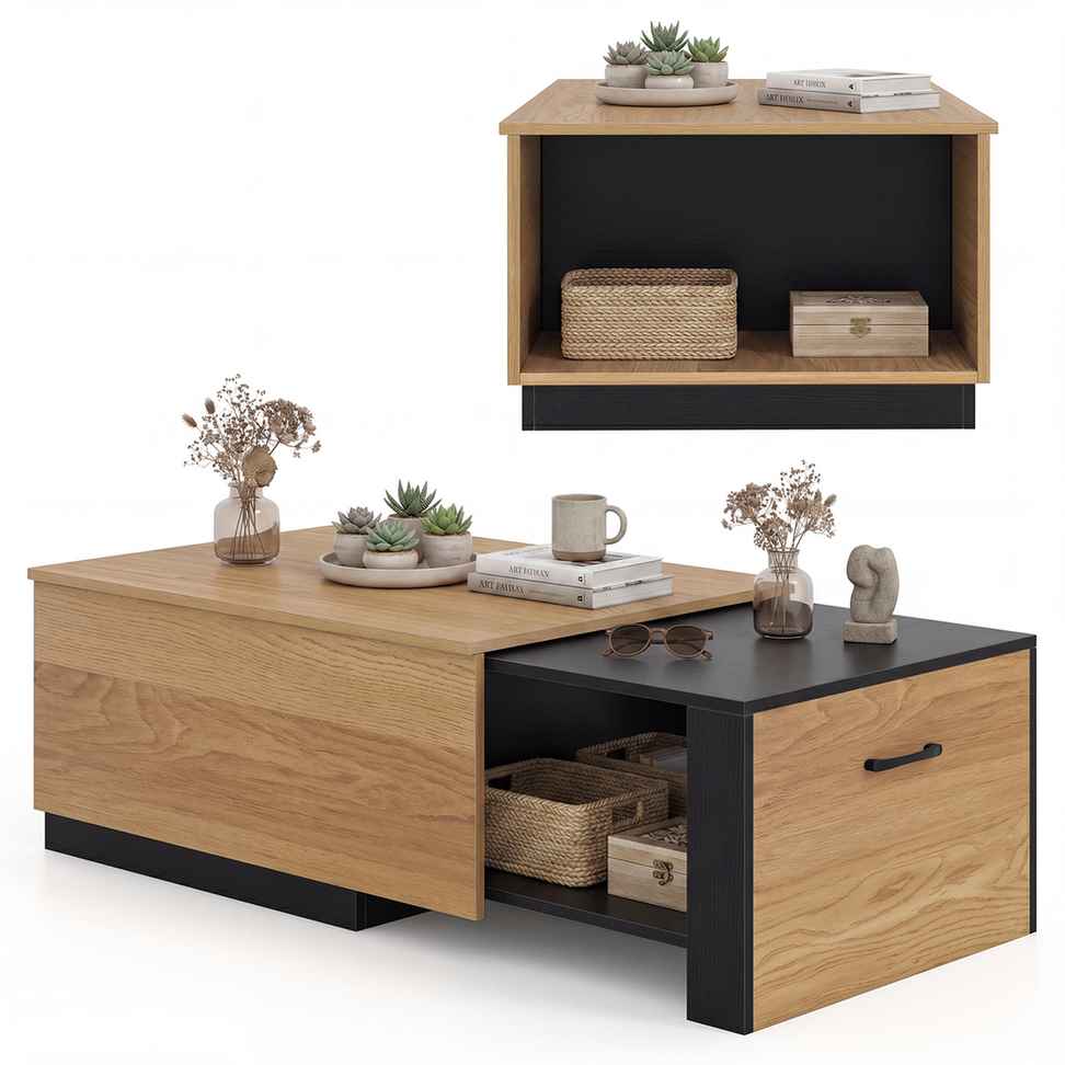 Promotion Kafijas galdiņš, izvelkams, ar glabātuvi