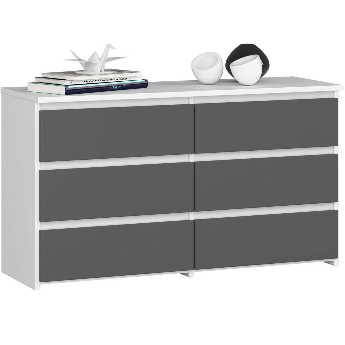 Kumode CL100 AkordV2, 6 atvilktnes, balta/pelēka