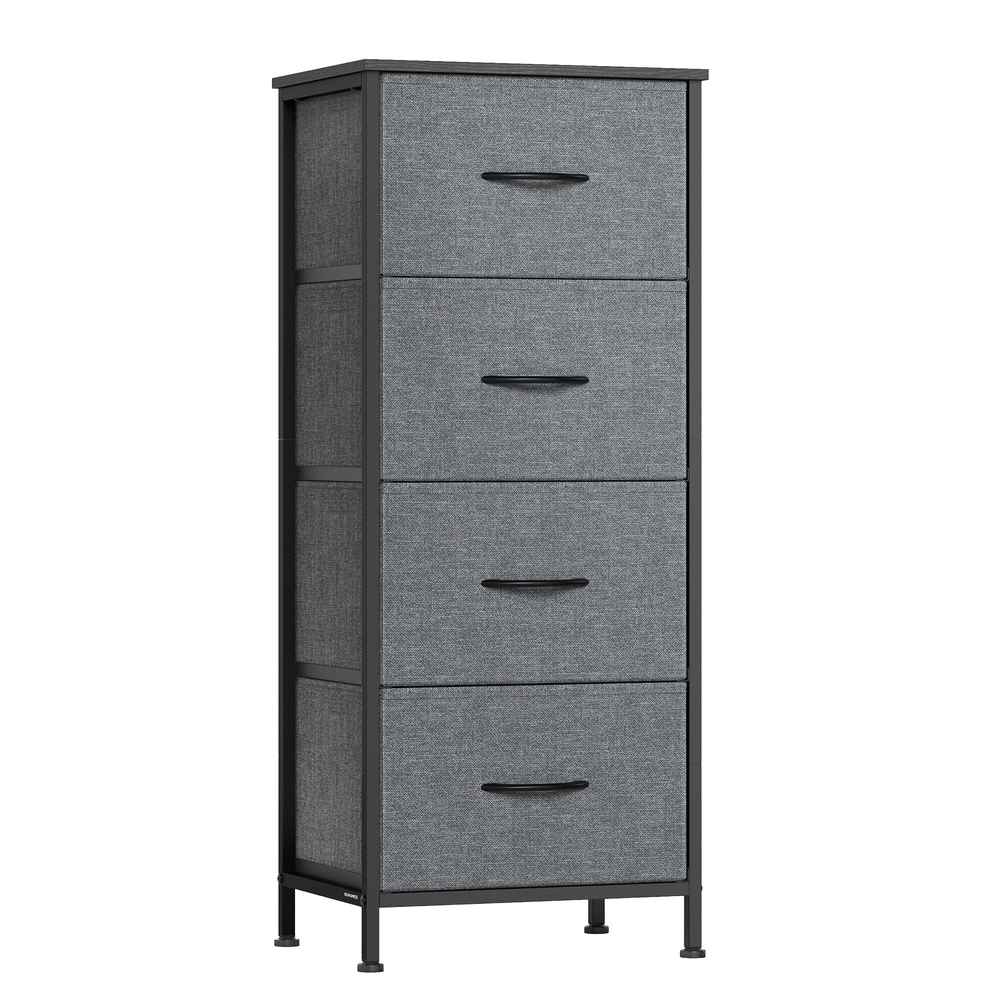 SONGMICS kumode, 4 auduma atvilktnes, Pelēka