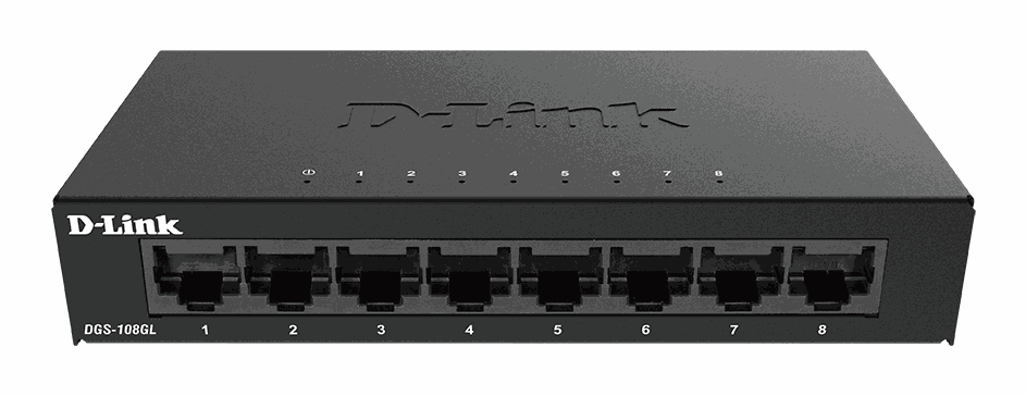 Komutators D-Link DGS-108GL/E, 8 pieslēgvietas