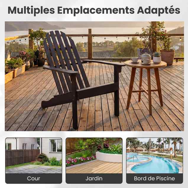 Promotion Adirondack dārza krēsls, Melns, 93