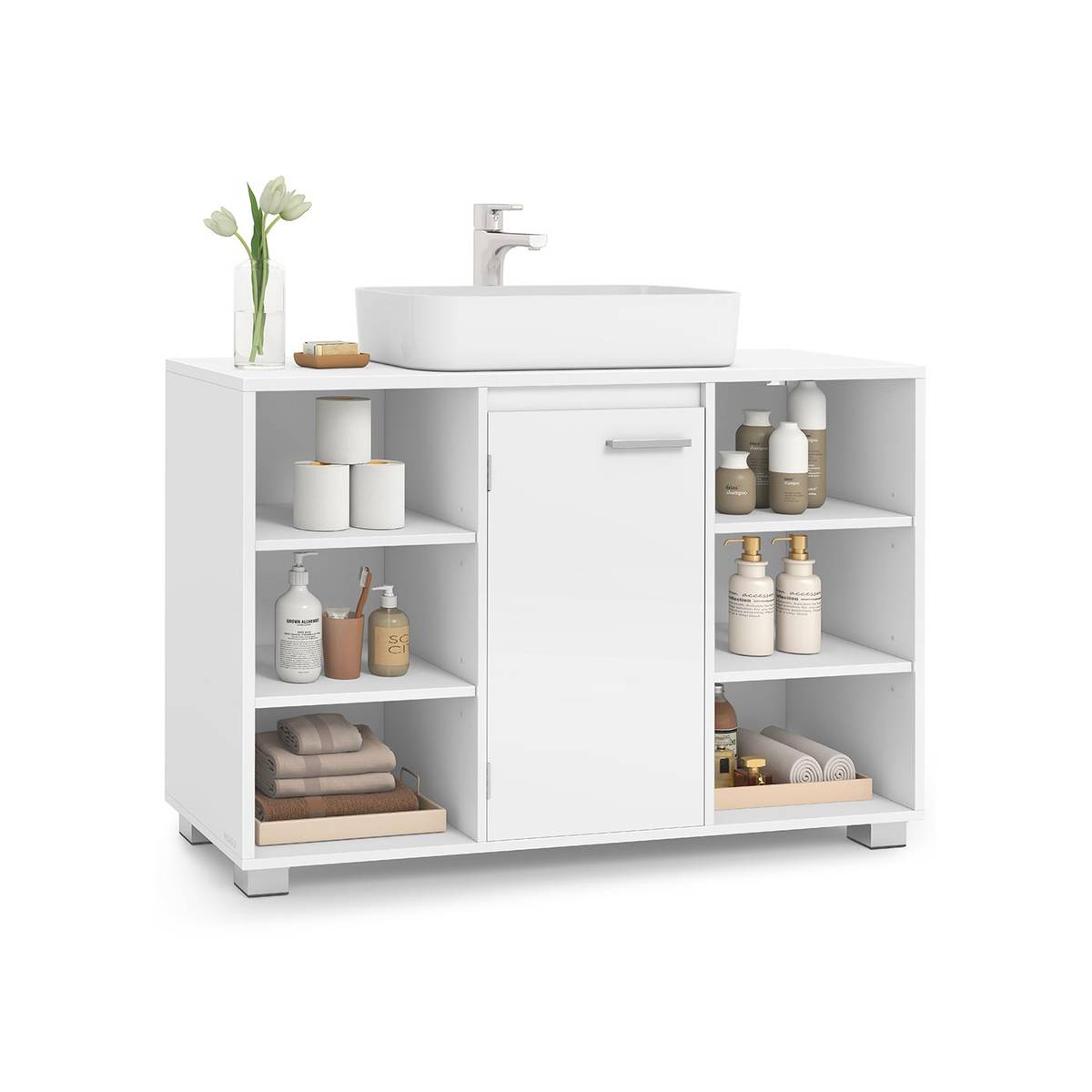 Songmics Izlietnes skapītis VASAGLE BBK507W01, Ar
