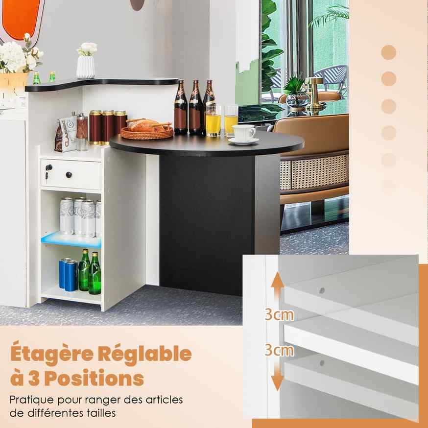 Promotion Recepcijas galds, Ar plauktiem un