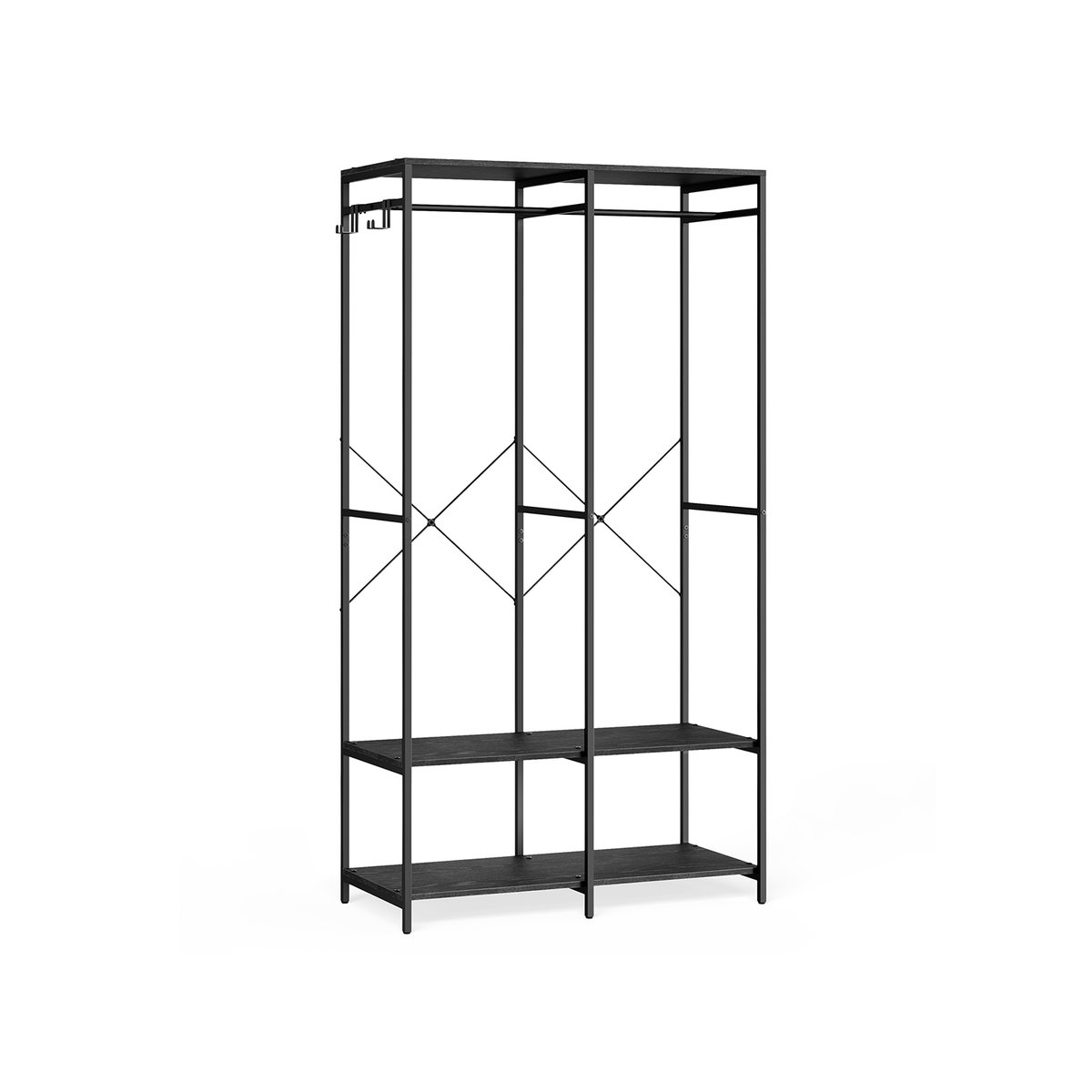 Songmics Atvērts skapis 40x94,5x180cm, melns