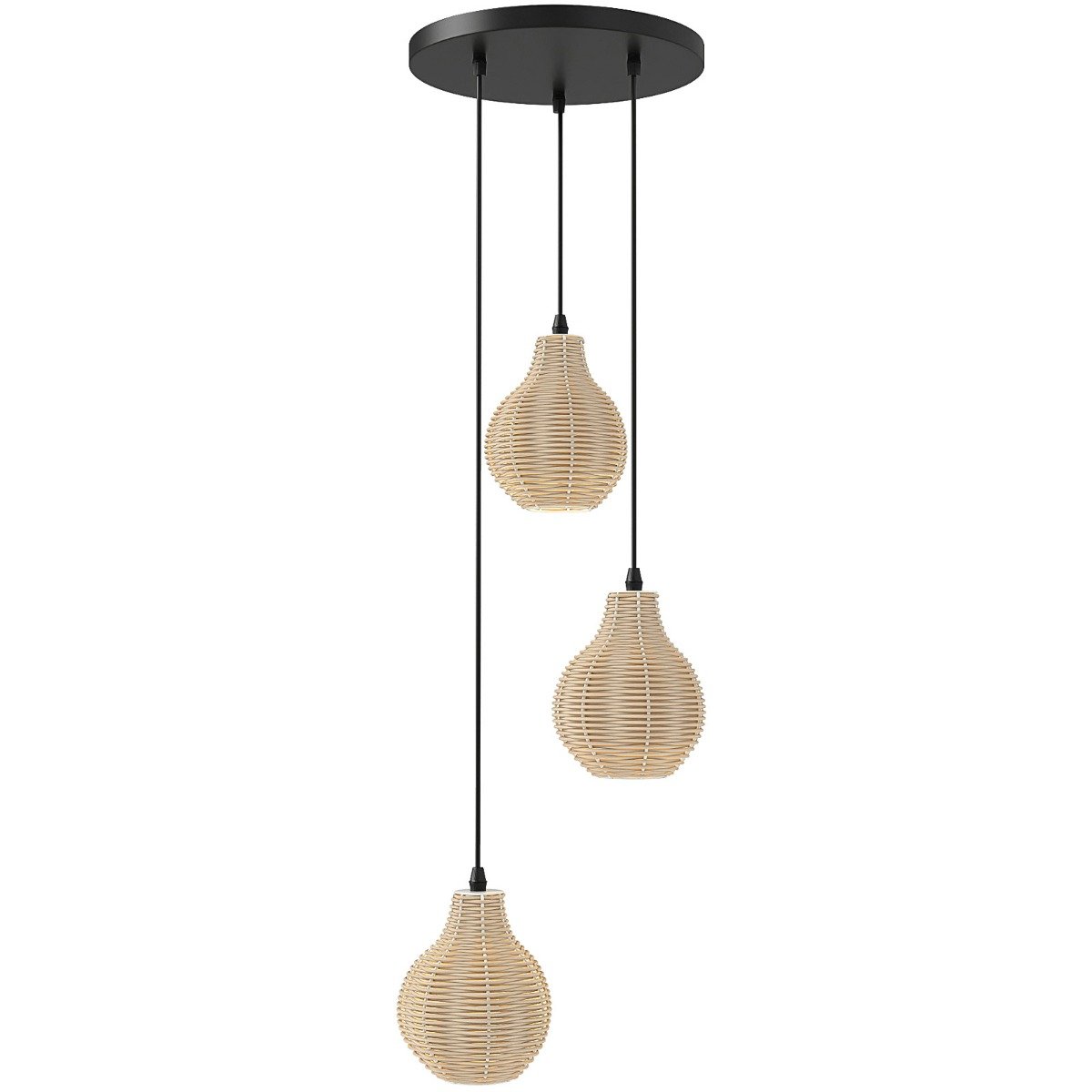 Promotion Rotanga piekaramā lampa, 3 spuldzes