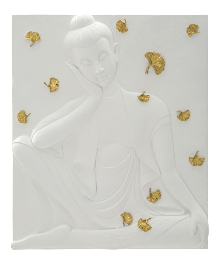 Mauro Ferretti Sienas panelis Buddha, Balts/zelta