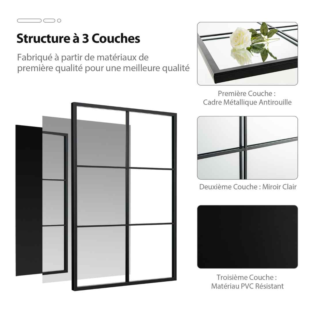 Promotion Taisnstūra spogulis, Melna, 70 ×