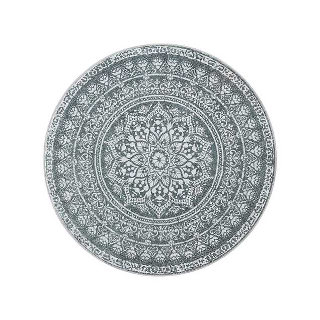 Songmics Paklājs 120 cm, balts/tumši pelēks