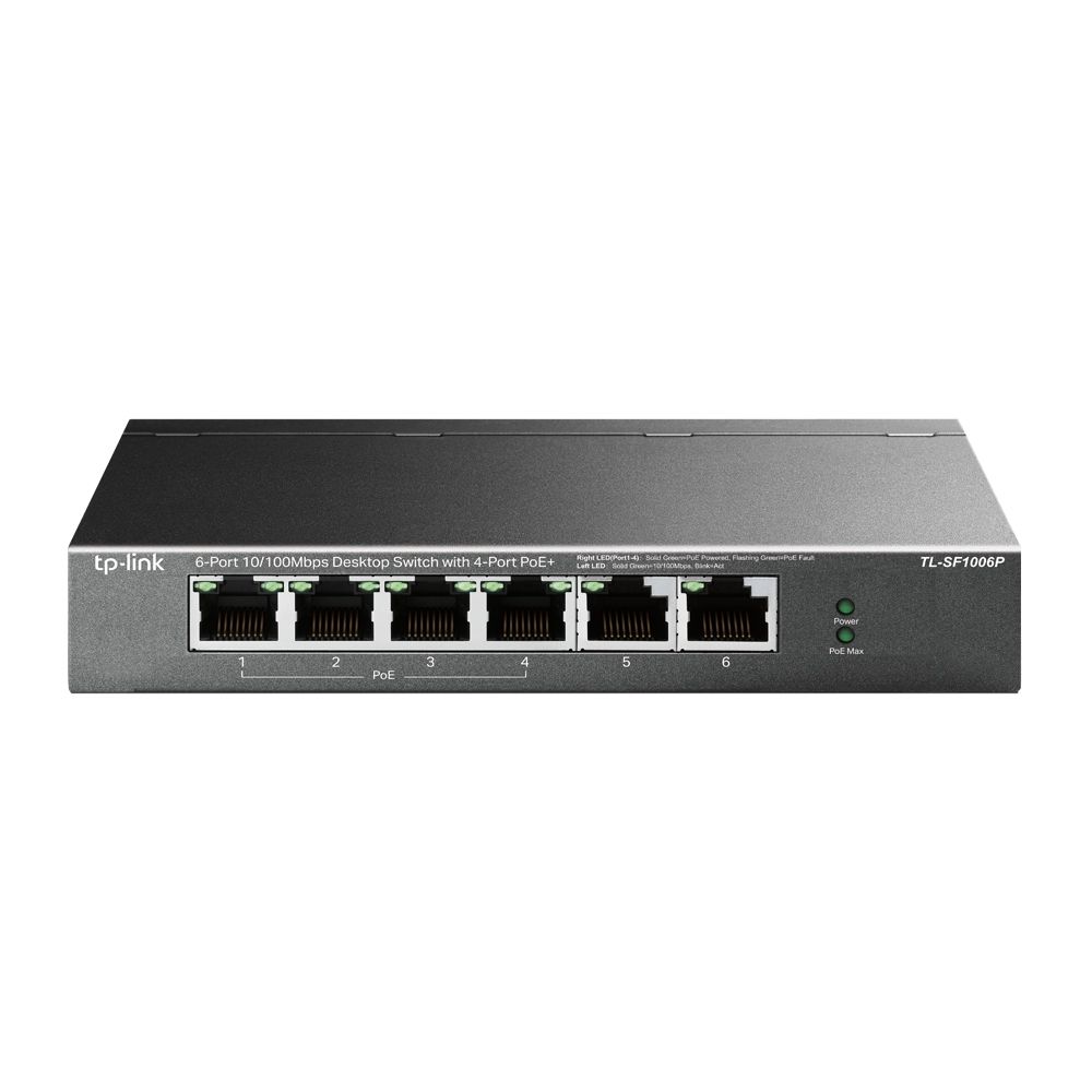 Tīkla komutators TP-LINK TL-SF1006P, 6 pieslēgvietas