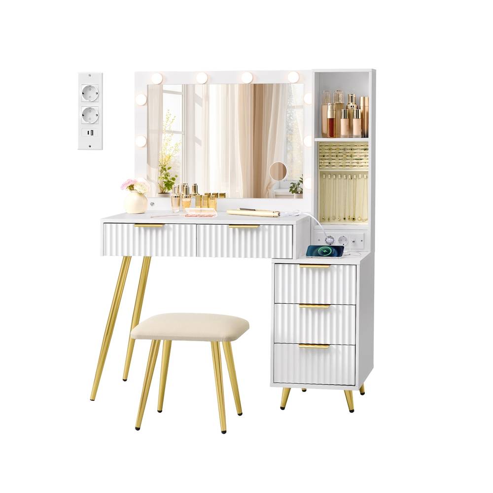 Songmics Kosmētikas galdiņš VASAGLE RVT020WB01, ar