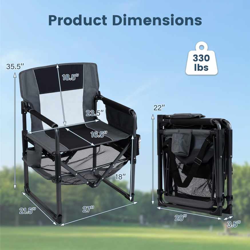 Promotion Tūrisma krēsls, Melns/pelēks, 68,5