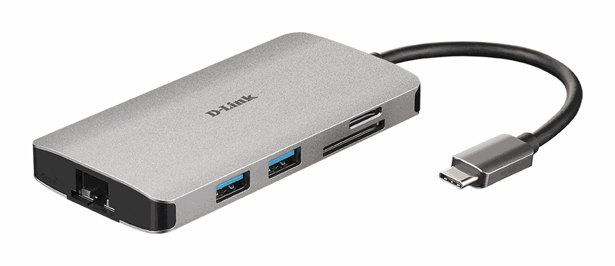 USB-C centrmezgls D-Link DUB-M810, 8-in-1