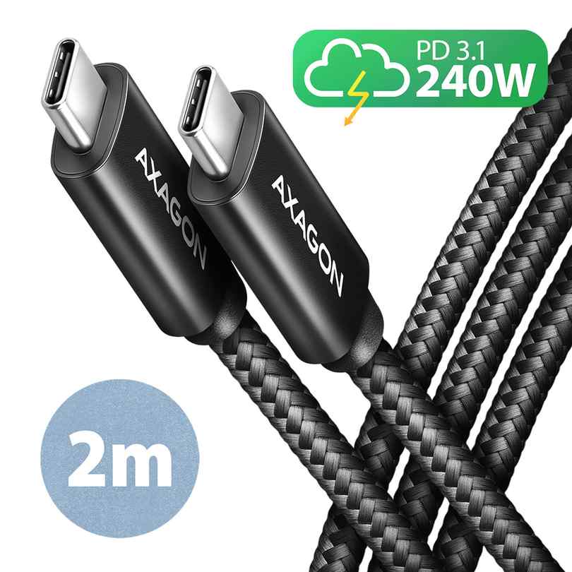 USB-C–USB-C kabelis AXAGON BUCM2-CM20AB, 480 Mbps