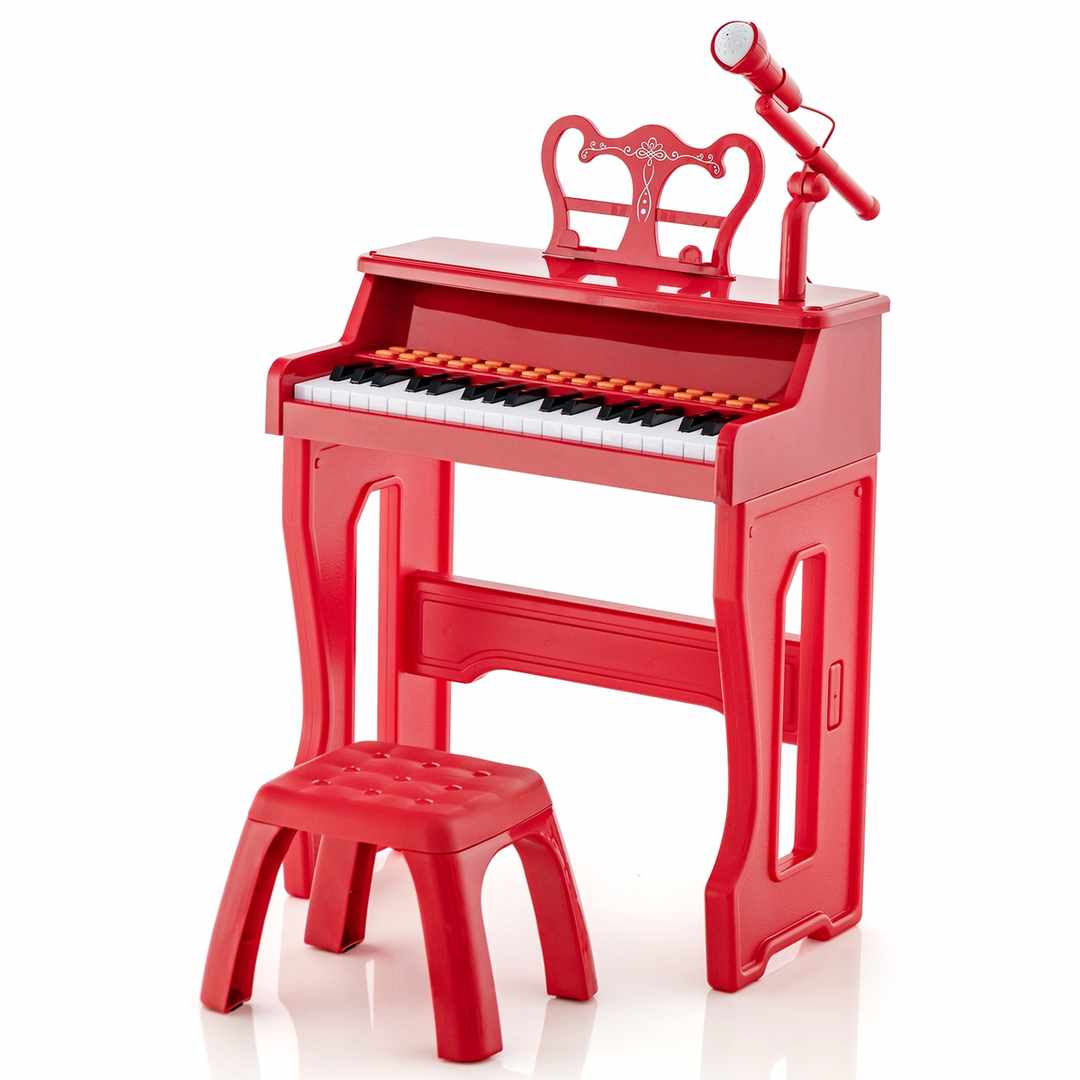 Promotion Bērnu taustiņinstruments, ar mikrofonu, Melna/sarkana