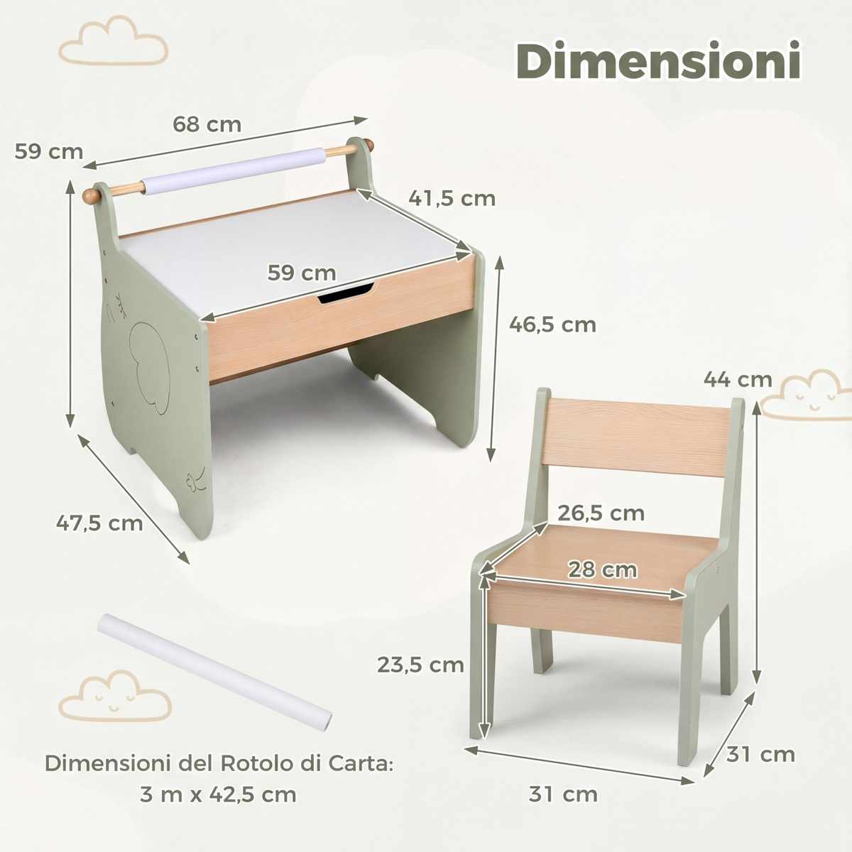 Promotion Bērnu galda un krēsla komplekts