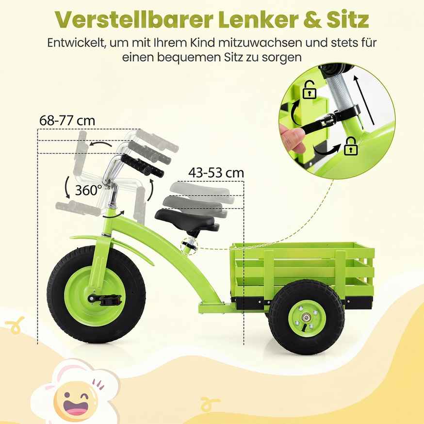 Promotion Bērnu trīsritenis, Ar grozu, zaļš