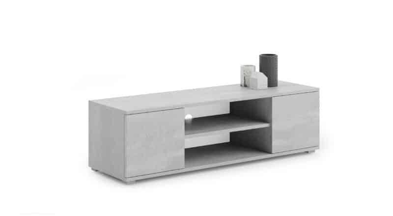Betona dizaina TV galds Focus RTV 155x37x40 cm, pelēkā krāsā