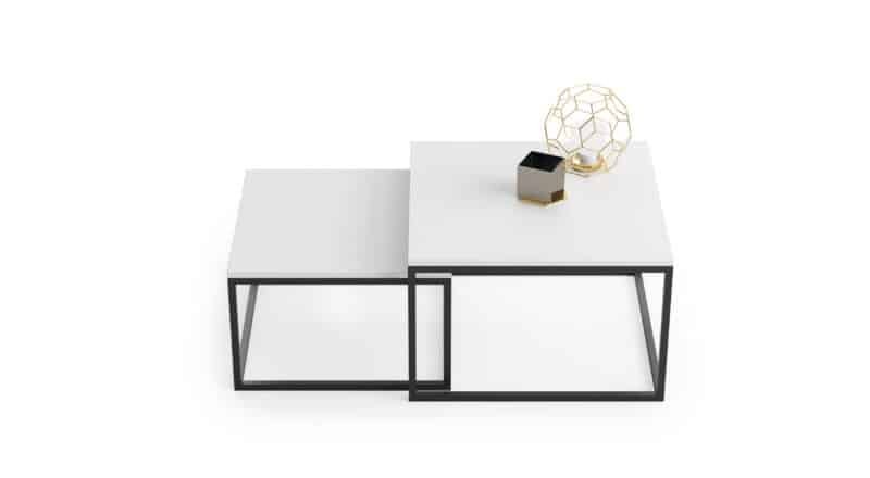 Kafijas galdiņš Twin 70x70x42cm / 60x60x36 cm, melns