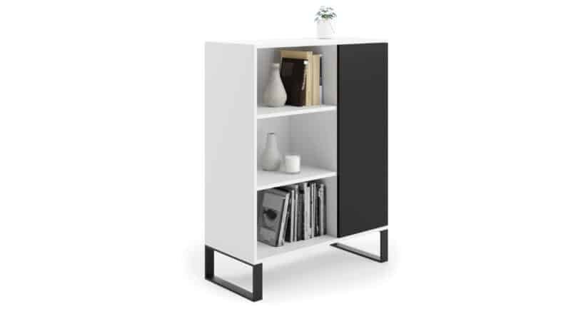 Skapis Fondi 116,4x90x40 cm, balts/melns