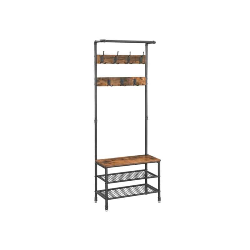 Mēteļu pakaramais un apavu sols HSR37BX, tumši brūns