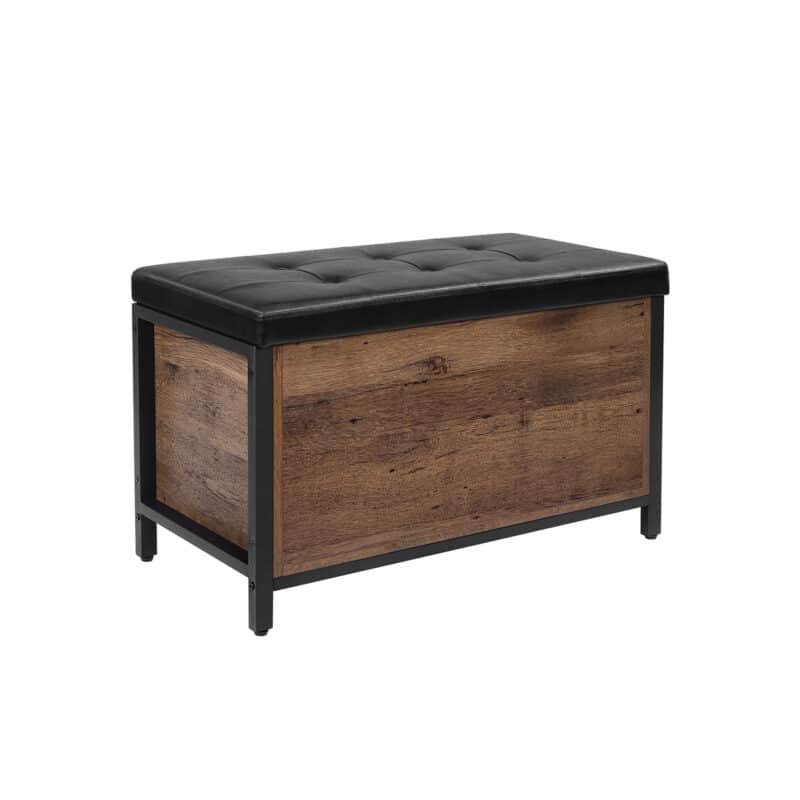 Mīksts sols ar veramu vāku, brūns/melns