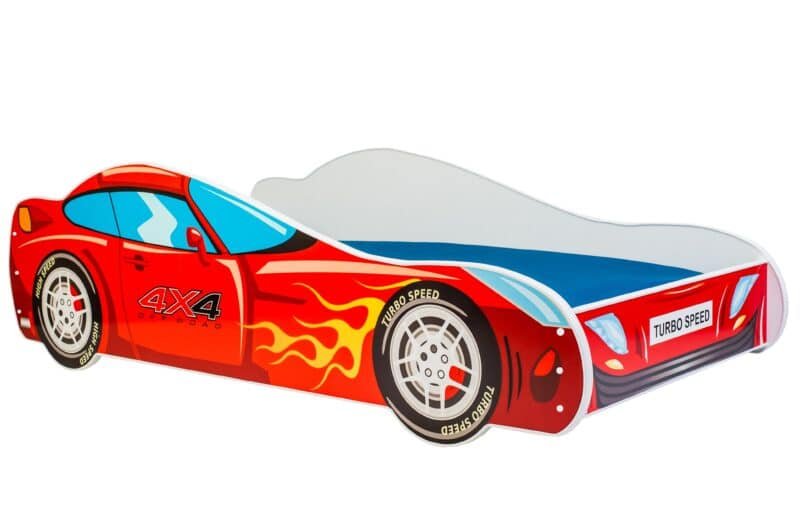 Bērnu gulta Car II ar matraci 165 cm x 84 cm x 49 cm, automašīna 4x4