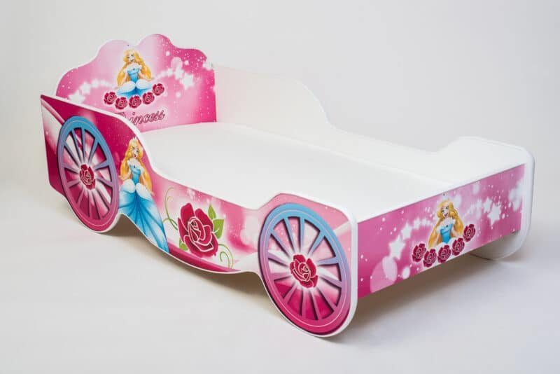 Bērnu gulta Karetta ar matraci 165 cm x 84 cm x 49 cm, princese