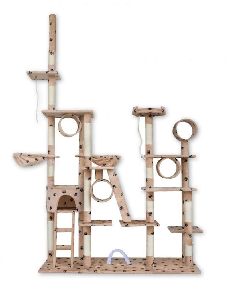 XXL izmēra skrāpējamais stabiņš/māja kaķiem 255 cm., krēmkrāsas