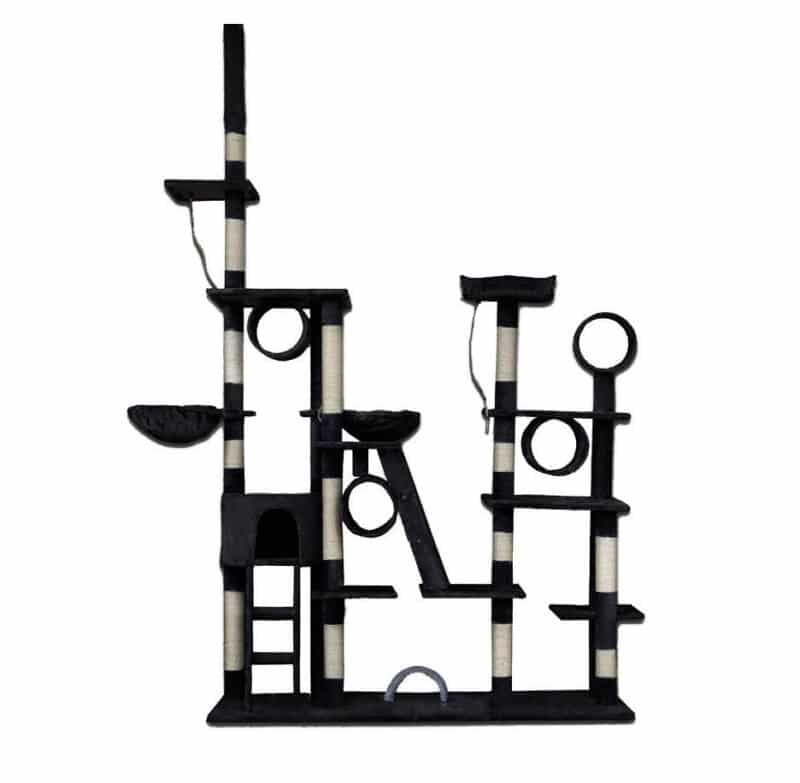 XXL izmēra skrāpis/māja kaķiem 255 cm., melnā krāsā