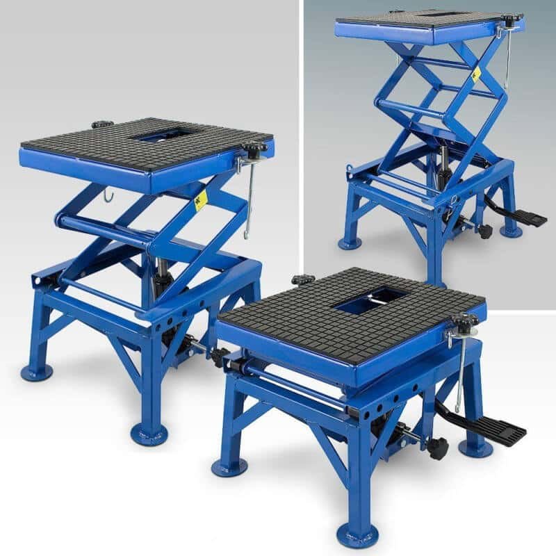 Hidrauliskais šķērveida pacēlājs, zils