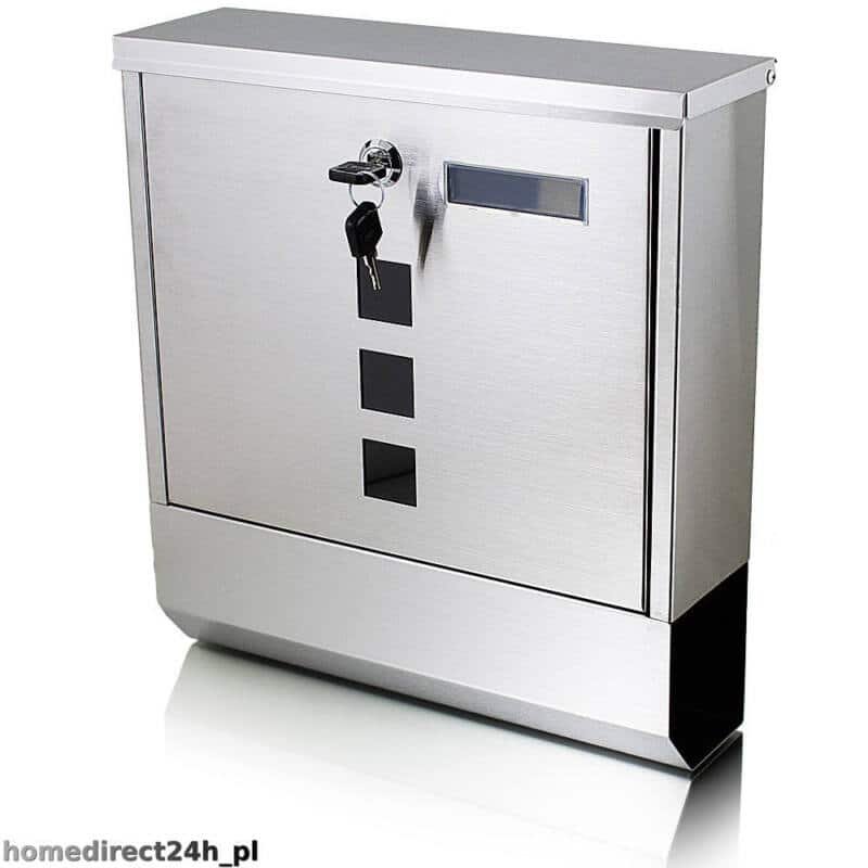 Moderna pastkastīte ar avīžu nodalījumu, gaiši pelēka