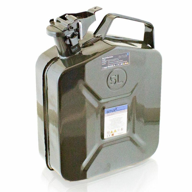 Tērauda degvielas tvertne BITUXX, 5 litri